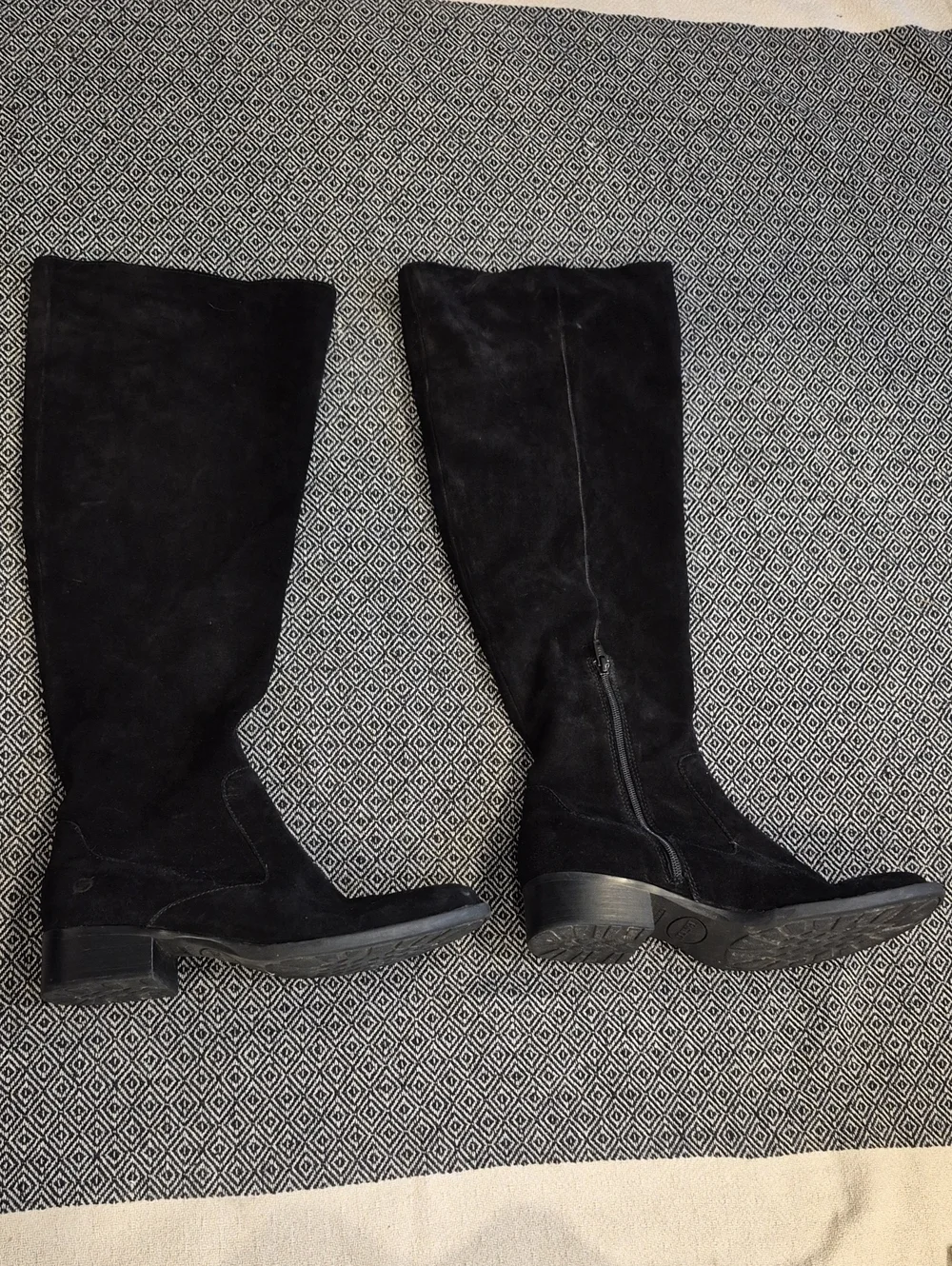 Born Suede Knee High Black Boots Size 11